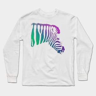 Colourful Zebra Long Sleeve T-Shirt